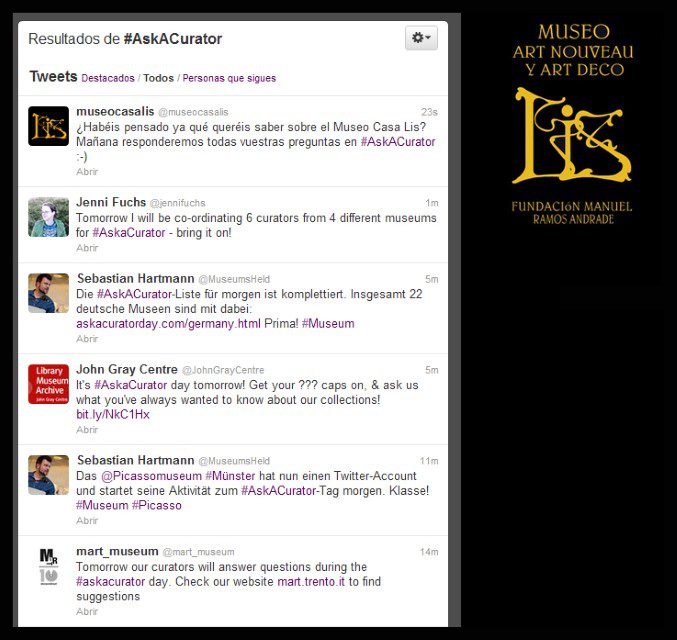  #AskACurator se celebrará el miércoles 19 de septiembre en Twitter.