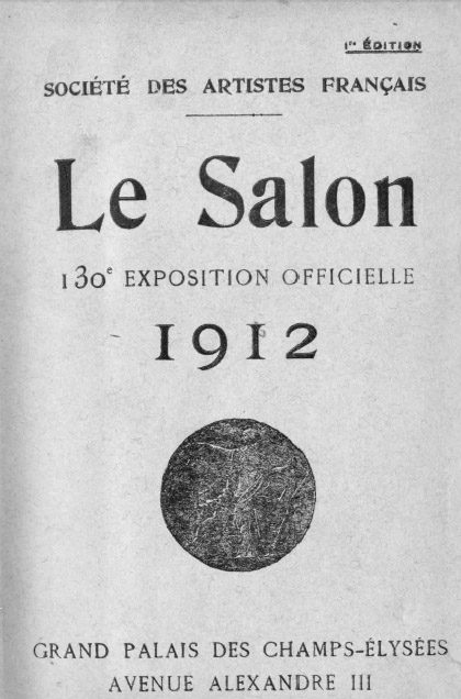 Cubierta, páginas de 'Le Salon' (1912), lista de Artistas 'René y su obra,' catálogo oficial de la exposición de 1912 y otras obras de René Bertrand-Boutée. 08