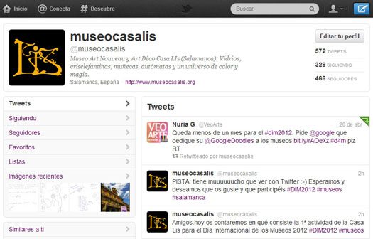 Perfil del Museo Art Nouveau y Art Déco en Twitter